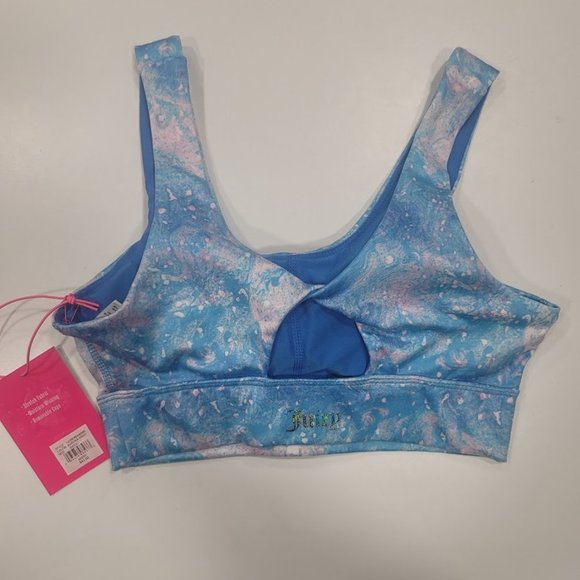 Juicy Couture Aurora Print Pastel Twist Back Sports Bra Sz Small - Picture 4 of 8